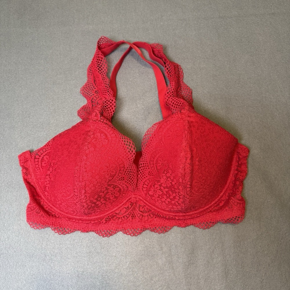 Ambrielle Red Lace Underwire Adjustable Strap Bra Women's Size 1X
